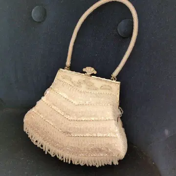 화이트 비즈 장식 일본 의류용 백