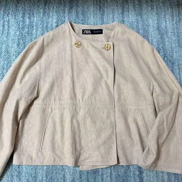 ZARA 베이지 노카라 자켓
