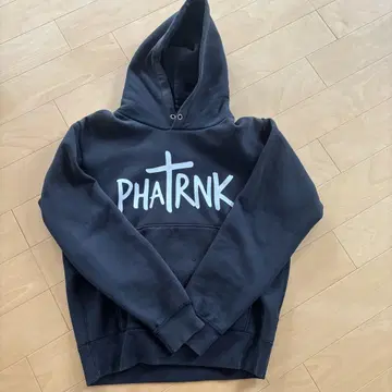 [ 선착순 ] PHATRNK 블랙 후드 부착 후드티 S