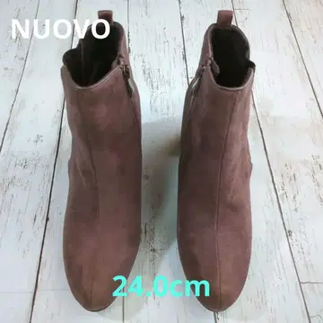새상품급 NUOVO 브라운 사이드 고어 부츠 5cm 힐
