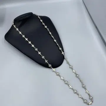 224 빈티지 실버 크로스 디자인 롱 목걸이