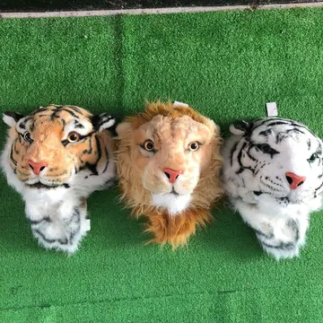 택 포함 미사용 새상품 호랑이 사자 화이트 타이거 봉제 인형 세트