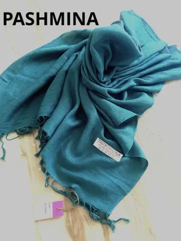 PASHMINA 파슈미나 70% 실크 30% 대형 에메랄드 그린 새상품