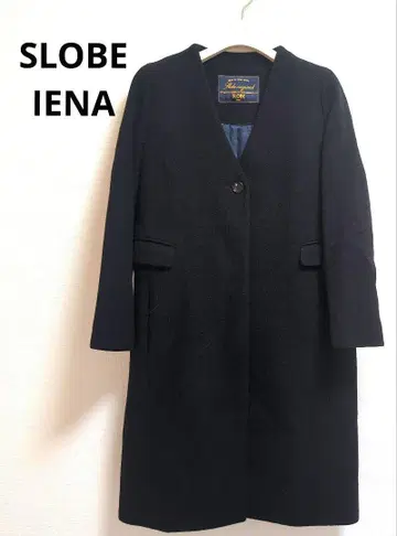 [아름다운 실루엣] SLOBE IENA 노카라 코트 V넥 블랙