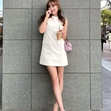 셰리에 프론트 포켓 미니 드레스