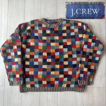 레어 90s J.CREW 패치워크 니트 빈티지