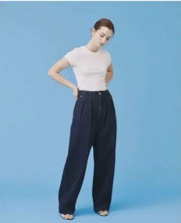 i'm in 츠지모토 마이 백 벨트 와이드 청바지 네이비 택 포함 새상품