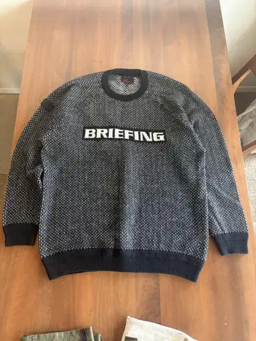 BRIEFING 니트 스웨터 블랙 화이트