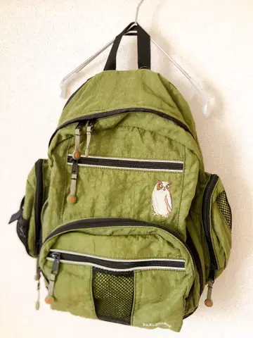 00s L.L.Bean 백팩 올빼미 자수 로고 그린
