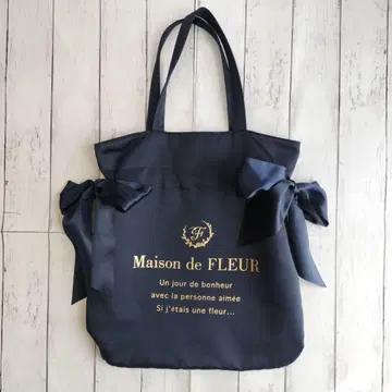 Maison de FLEUR 더블 리본 개더 토트백