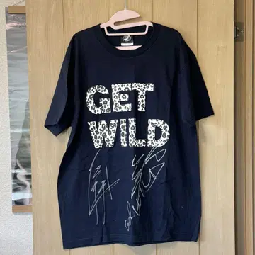 전일본 프로레슬링 GET WILD 사인 포함 티셔츠 블랙 XL 사이즈