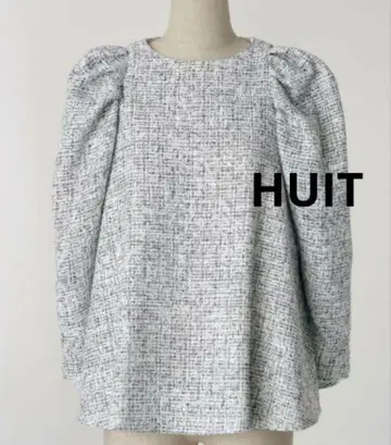 HUIT 고급 트위드 플레어 상의