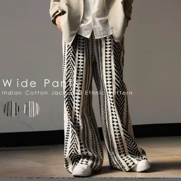 안티카 인도면 에스닉 패턴 팬츠 레귤러 사이즈