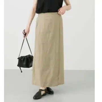 카구레 린넨 랩 스트레이트 스커트