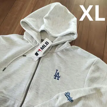 다저스 후드티 풀 집업 자수 로고 XL 오트밀 MLB