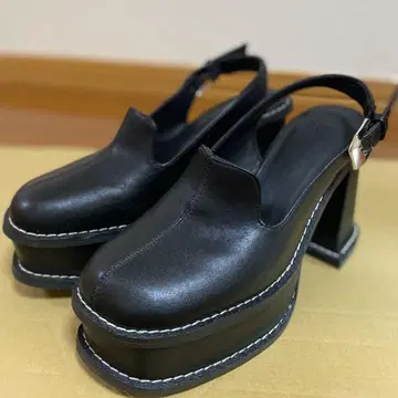 HARE 하레 스티치 청키 사보 펌프스 샌들 M size