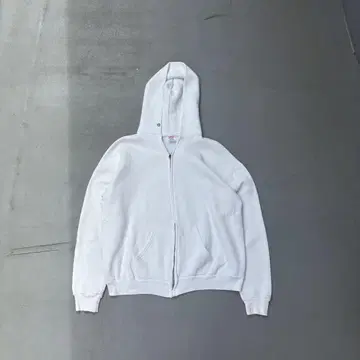 80s BASIC Russell USA제 화이트 집업 후드티