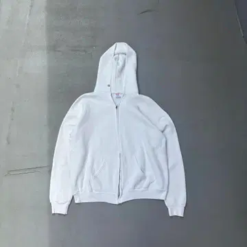 80s BASIC Russell USA제 화이트 집업 후드티