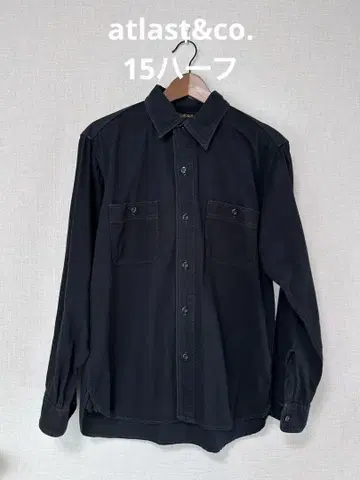 atlast&co. 아틀라스 블랙 워크 셔츠 15 하프 새상품급