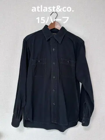 atlast&co. 아틀라스 블랙 워크 셔츠 15 하프 새상품급