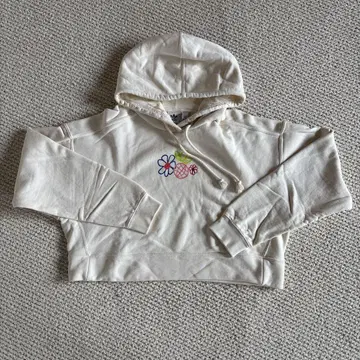 adidas 꽃무늬 후드티 XS 크림