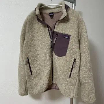 patagonia 레트로X 크림색 x 보라색 키즈 XXL size
