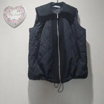 가레나 퀼팅 세일러 카라 베스트 블랙