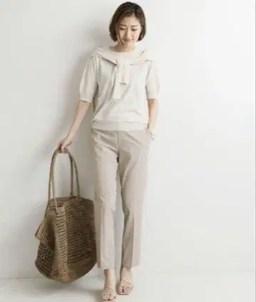 IENA 드라이 린넨 스트레치 팬츠 베이지