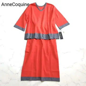 택 포함 새상품 앙코르 키 코어 스파이얀 바이컬러 니트 셋업 L