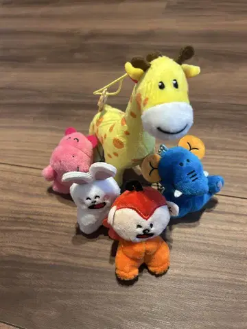 타베코 동물 봉제 인형 키링 세트