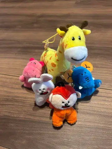 타베코 동물 봉제 인형 키링 세트