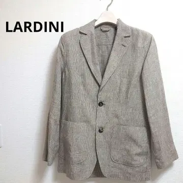 LARDINI 베이지 하운드투스 테일러드 자켓