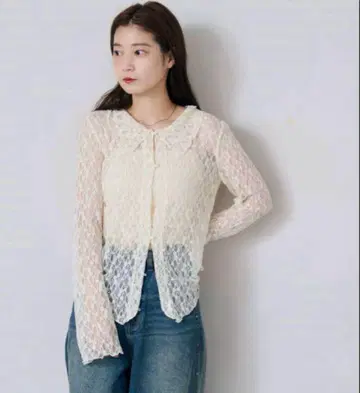 Kastane 카라 부착 레이스 풀오버 아이보리