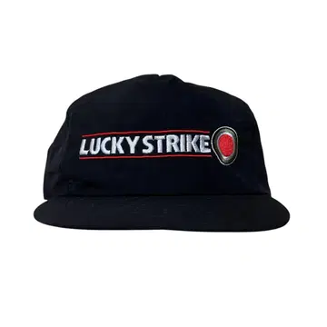 LUCKYSTRIKE 럭키스트라이크 기업 로고 자수 캡 블랙 빈티지