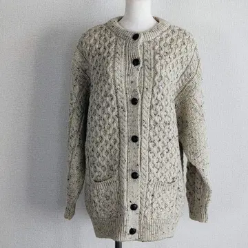 iniscrafts 아일랜드제 케이블 니트 울 니트 가디건