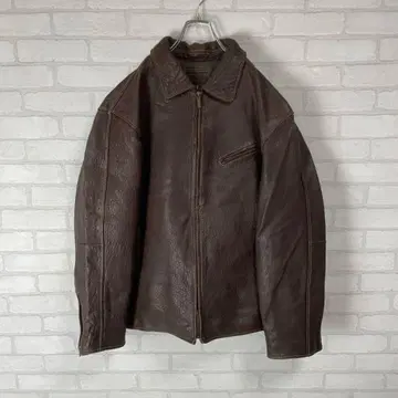최고급! a-2 천연 가죽 양가죽 램 가죽 오버 사이즈 가죽 자켓 브라운