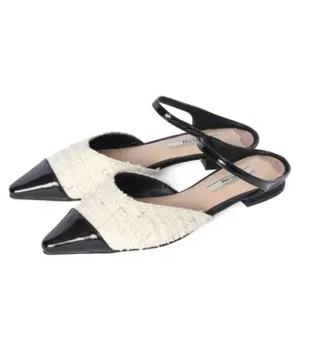 herlipto Two-Tone Strap Tweed Mules 36