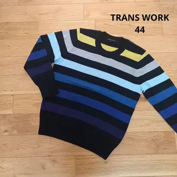미사용 TRANS WORK 스트라이프 스웨터 44