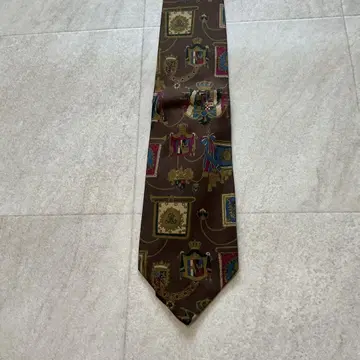 ETRO 브라운 실크 넥타이