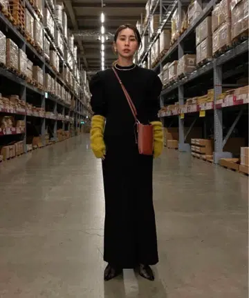 JACKET LIKE TIGHT KNIT DRESS 블랙 S 사이즈
