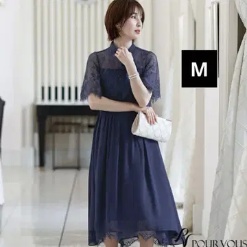 POURVOUS 풀뷰 드레스 네이비 M 사이즈