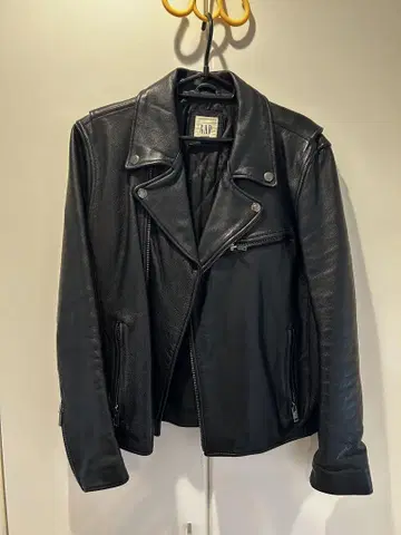 GAP 블랙 더블 라이더 자켓