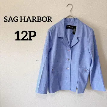SAG HARBOR 테일러드 자켓 12P 라이트 블루 어깨 패드
