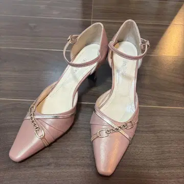 미셸 클랭크 스트랩 펌프스 핑크 21.5cm
