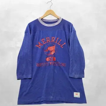 챔피온 70s 타타키 7부 기장 프린트 풋볼 셔츠 M