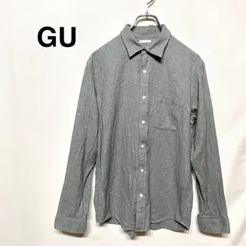 GU 남성용 긴팔 셔츠 레귤러 기장 레귤러 카라 앞 버튼