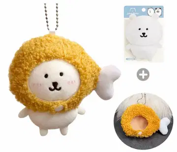 나가노 곰 x 미니 소 인형 배지 (7cm) + 치킨 레그 의상 포함
