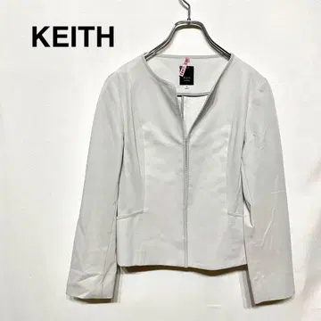 KEITH 노카라 자켓 보트넥 포켓 긴팔 앞 후크 여밈