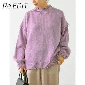 Re:EDIT 리디 니트 모크넥 아웃 링킹 볼륨 니트