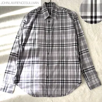 존 로렌스 설리번 긴팔 체크 무늬 버튼 셔츠 일본제 로고 자수